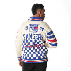 New York Rangers The Wild Collective Unisex Jacquard Full-Zip Sweater For Sale