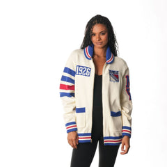 New York Rangers The Wild Collective Unisex Jacquard Full-Zip Sweater For Sale
