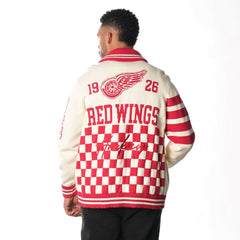 Detroit Red Wings The Wild Collective Unisex Jacquard Full-Zip Sweater For Sale