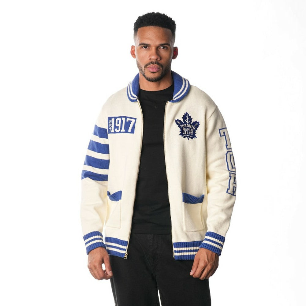 Toronto Maple Leafs The Wild Collective Unisex Jacquard Full-Zip Sweater Sale