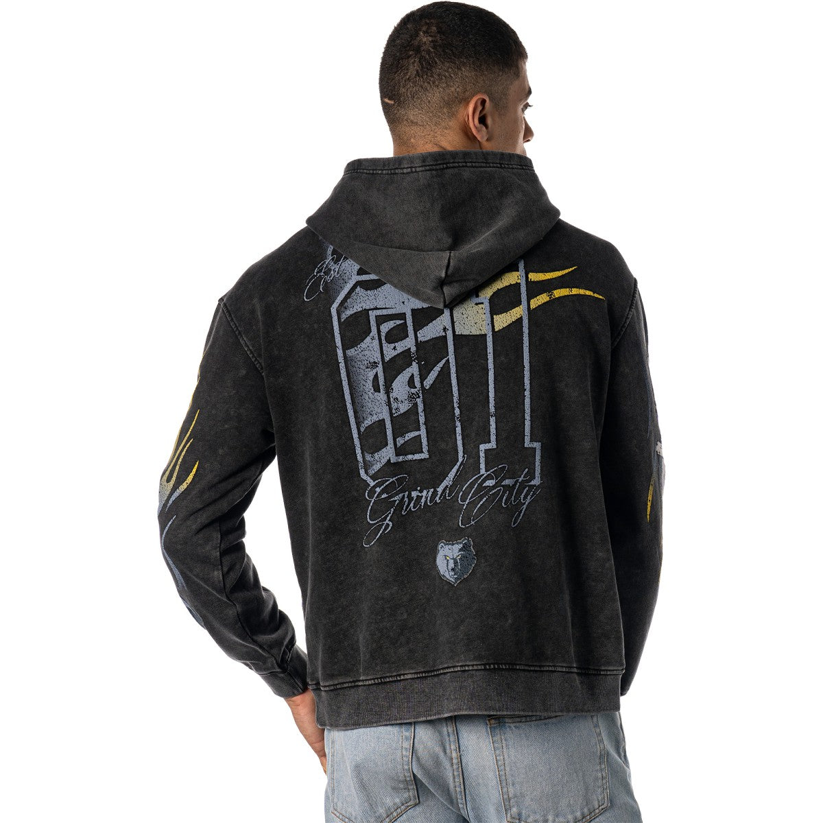 Memphis Grizzlies The Wild Collective Unisex Acid Wash Flame Pullover Hoodie On Sale