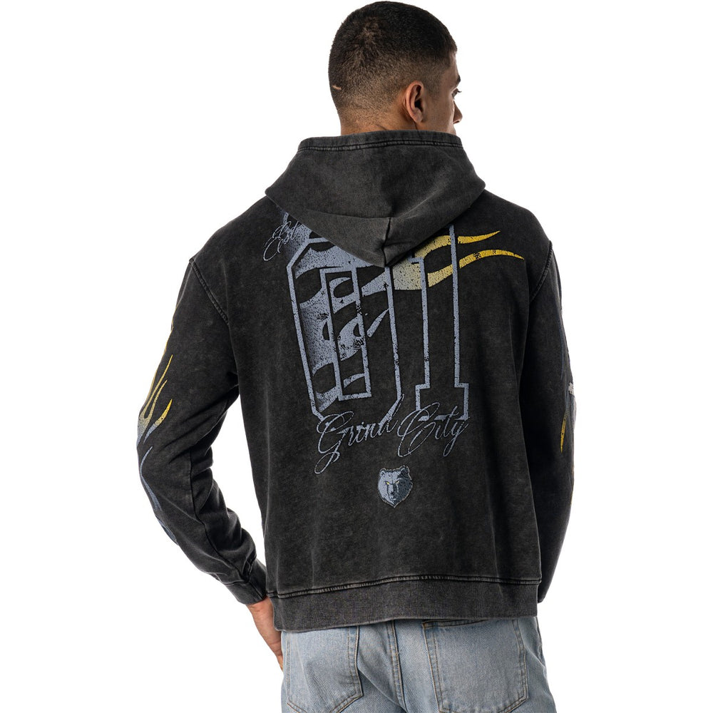 Memphis Grizzlies The Wild Collective Unisex Acid Wash Flame Pullover Hoodie On Sale