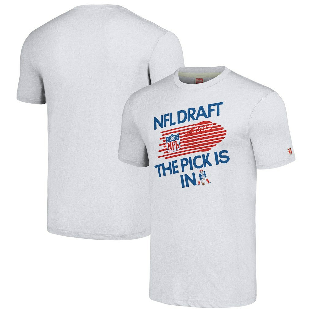 New England Patriots  Homage Unisex 2024 Team Draft Tri-Blend T-Shirt