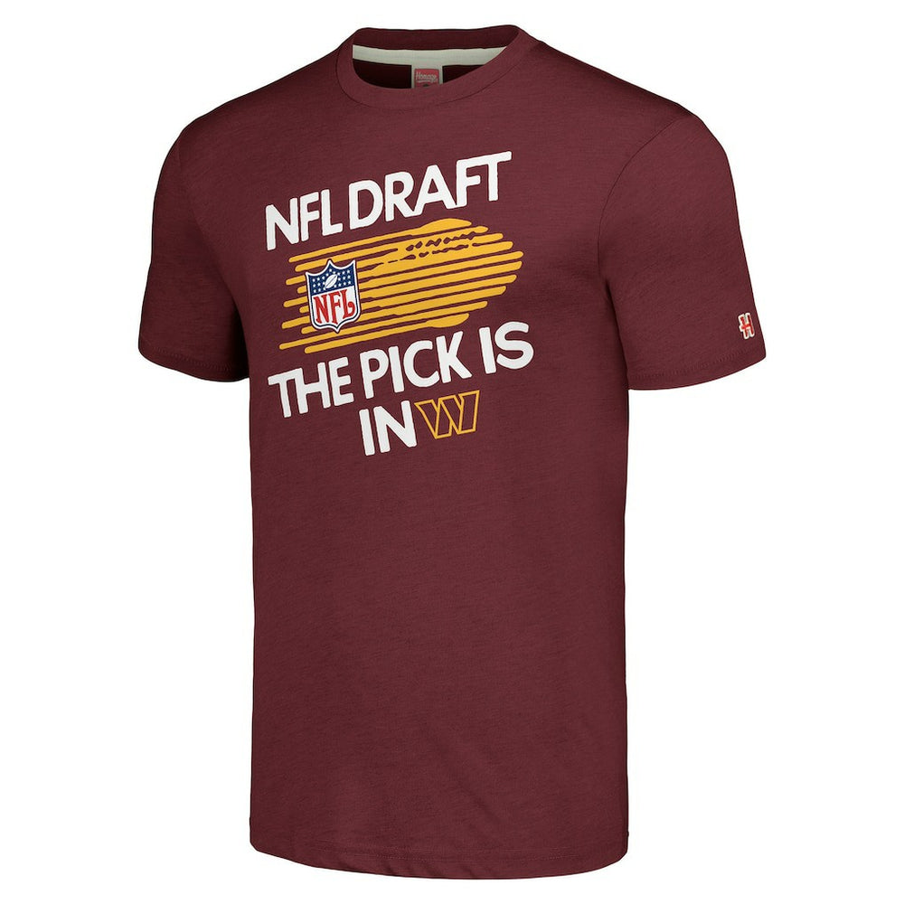 Washington Commanders  Homage Unisex 2024 Team Draft Tri-Blend T-Shirt