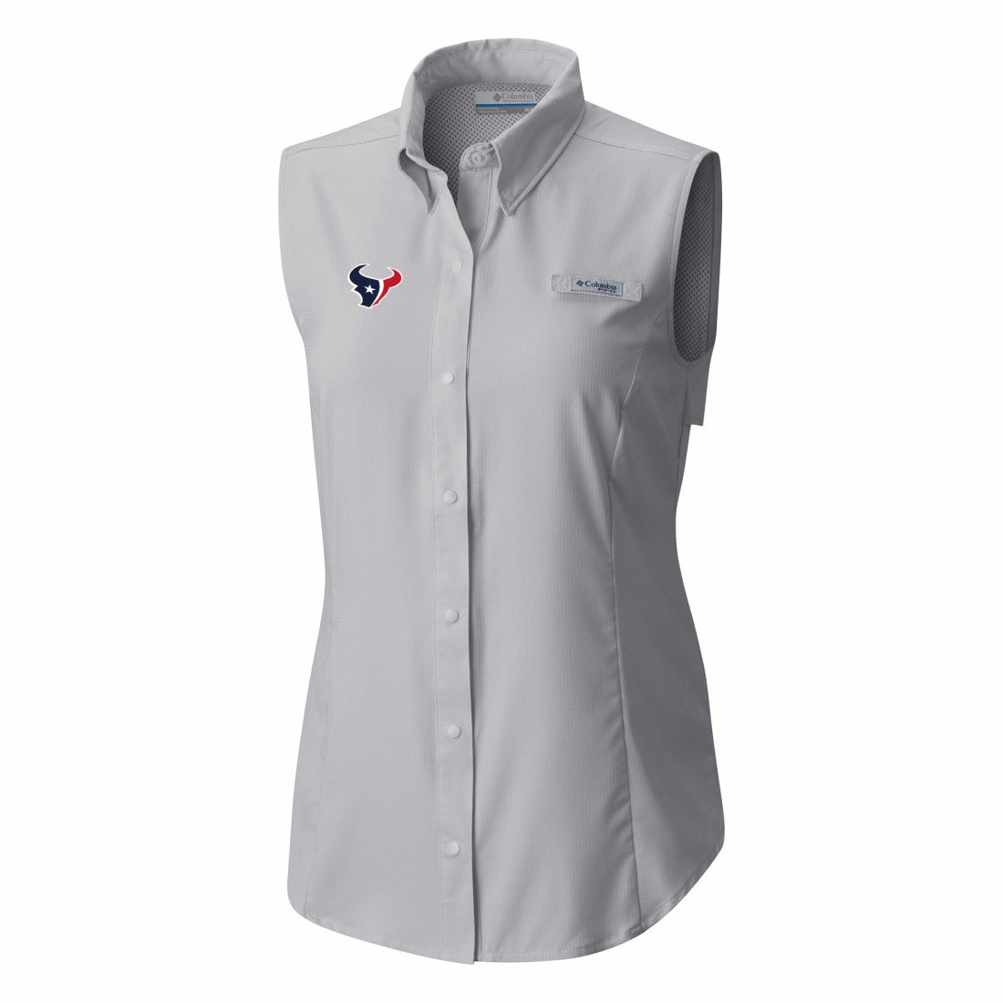 Houston Texans Columbia Women's PFG Tamiami Omni-Shade Sleeveless Button-Up Shirt