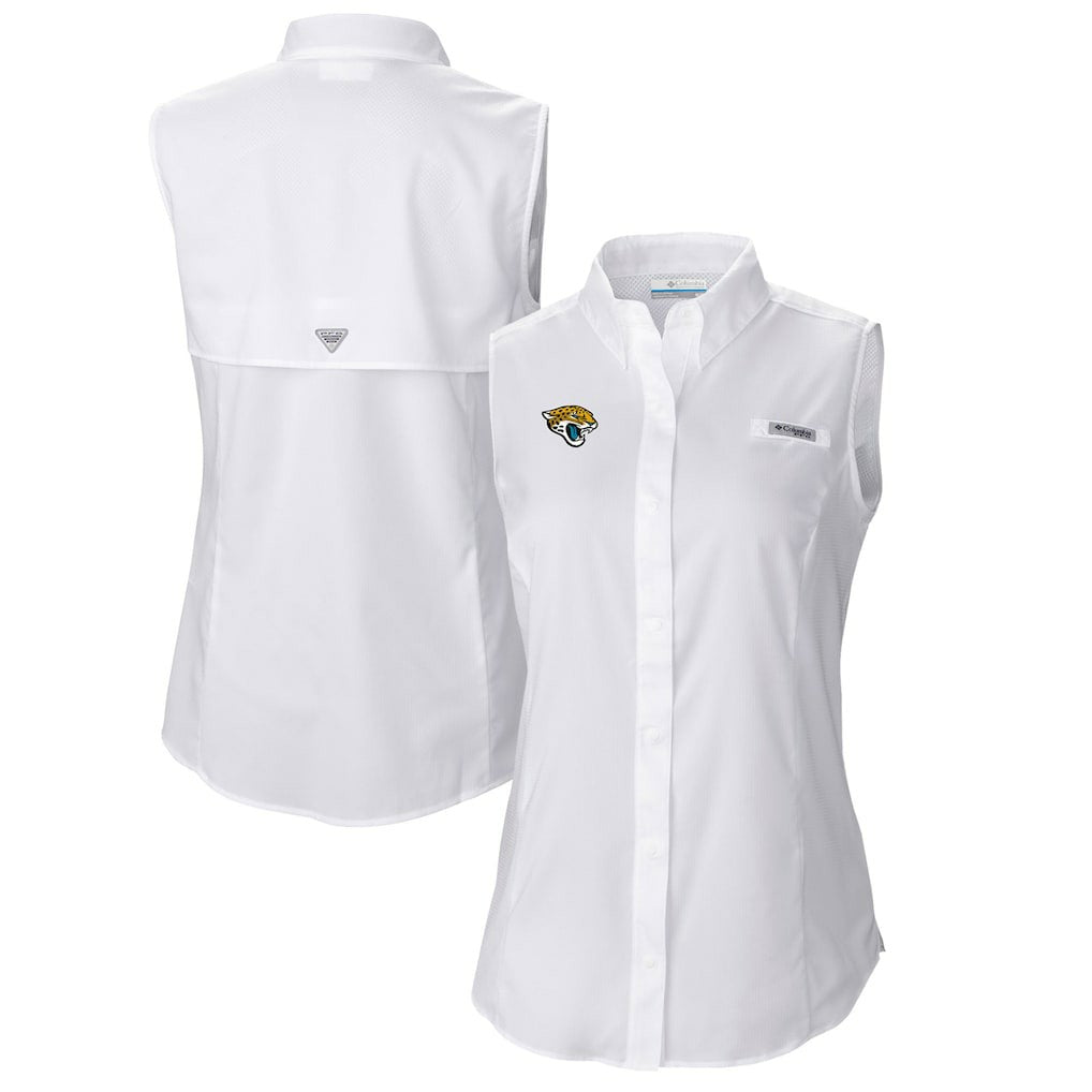 Jacksonville Jaguars Columbia Women's PFG Tamiami Omni-Shade Sleeveless Button-Up Shirt
