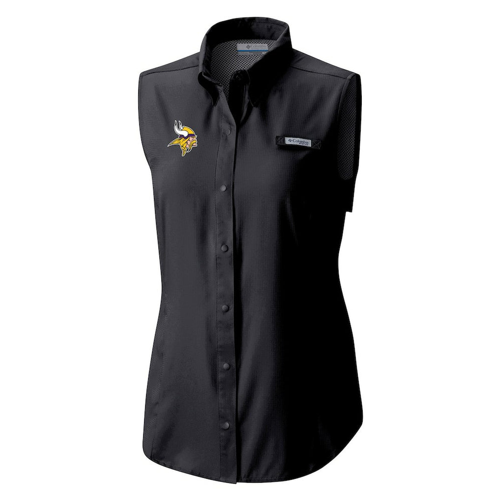 Minnesota Vikings Columbia Women's PFG Tamiami Omni-Shade Sleeveless Button-Up Shirt