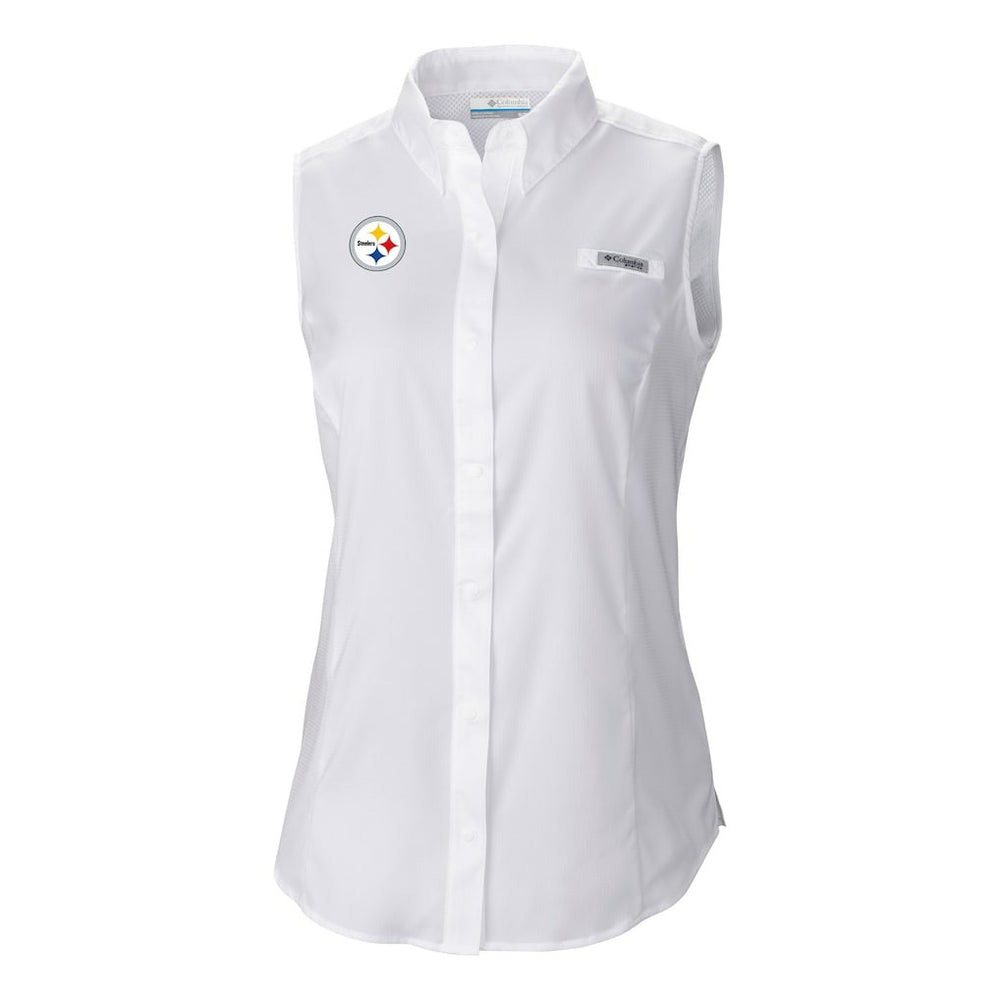 Pittsburgh Steelers Columbia Women's PFG Tamiami Omni-Shade Sleeveless Button-Up Shirt