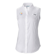 Pittsburgh Steelers Columbia Women's PFG Tamiami Omni-Shade Sleeveless Button-Up Shirt