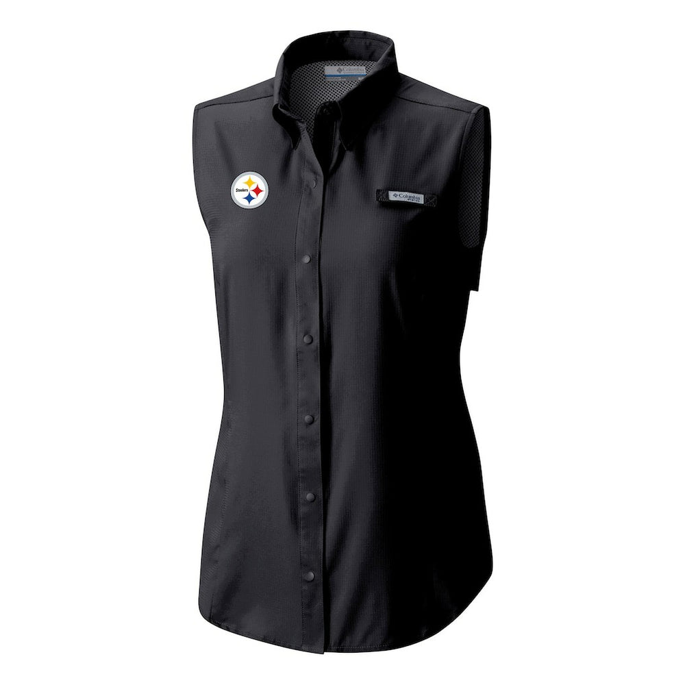 Pittsburgh Steelers Columbia Women's PFG Tamiami Omni-Shade Sleeveless Button-Up Shirt