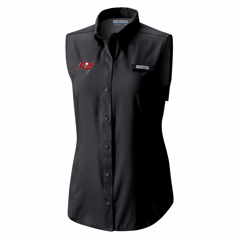 Tampa Bay Buccaneers Columbia Women's PFG Tamiami Omni-Shade Sleeveless Button-Up Shirt