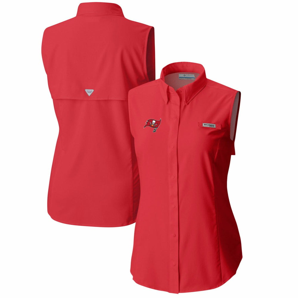 Tampa Bay Buccaneers Columbia Women's PFG Tamiami Omni-Shade Sleeveless Button-Up Shirt