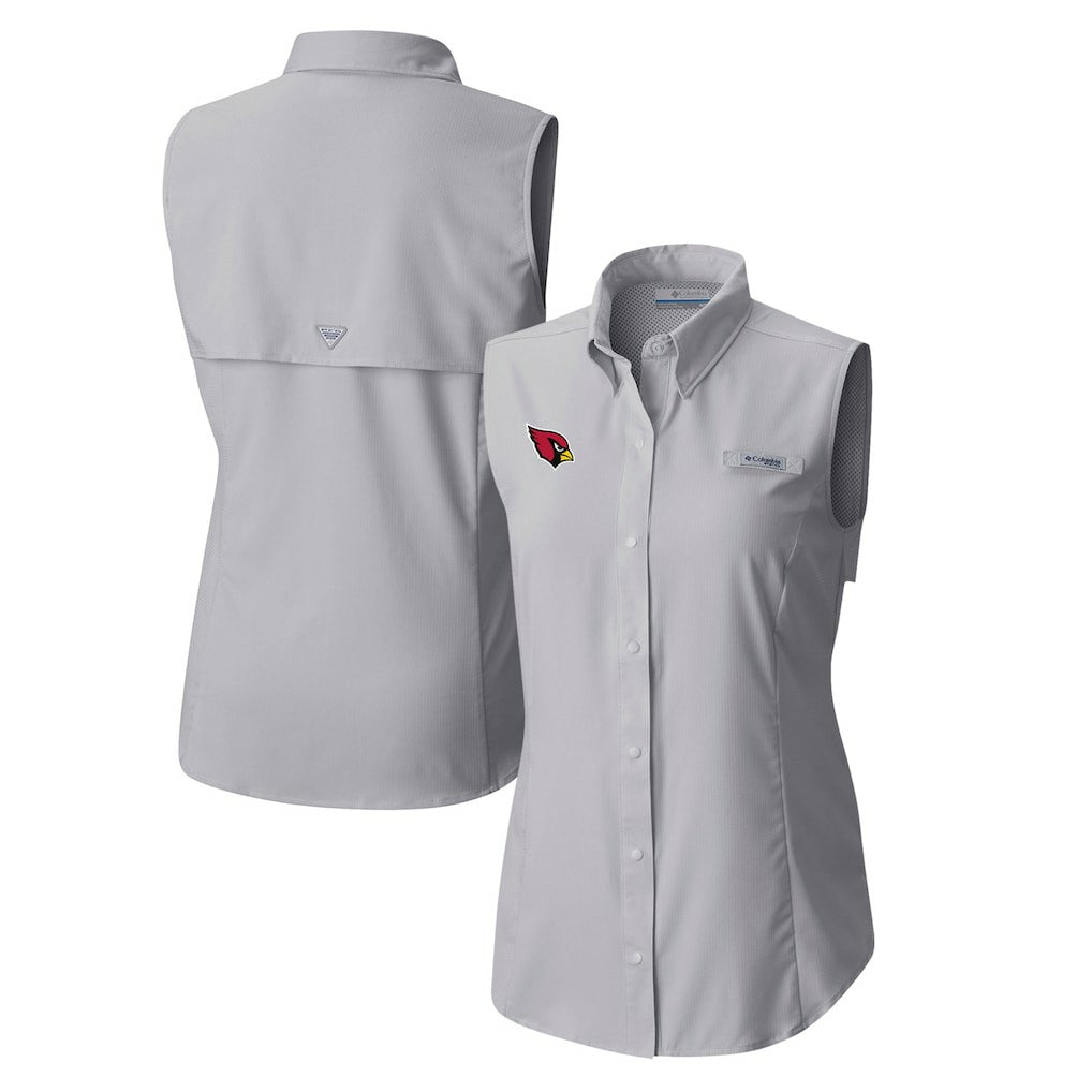 Arizona Cardinals Columbia Women's PFG Tamiami Omni-Shade Sleeveless Button-Up Shirt