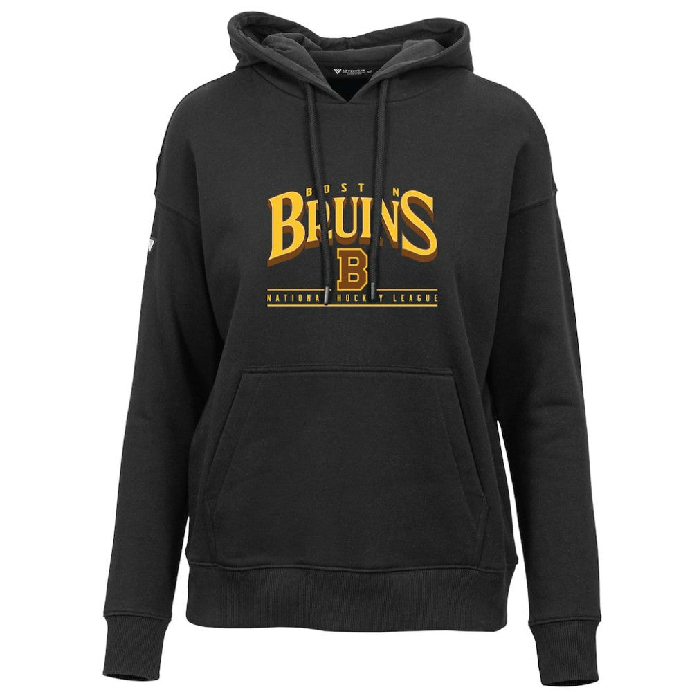 Boston Bruins Levelwear Women's Retro Adorn Spellout Pullover Hoodie For Sale