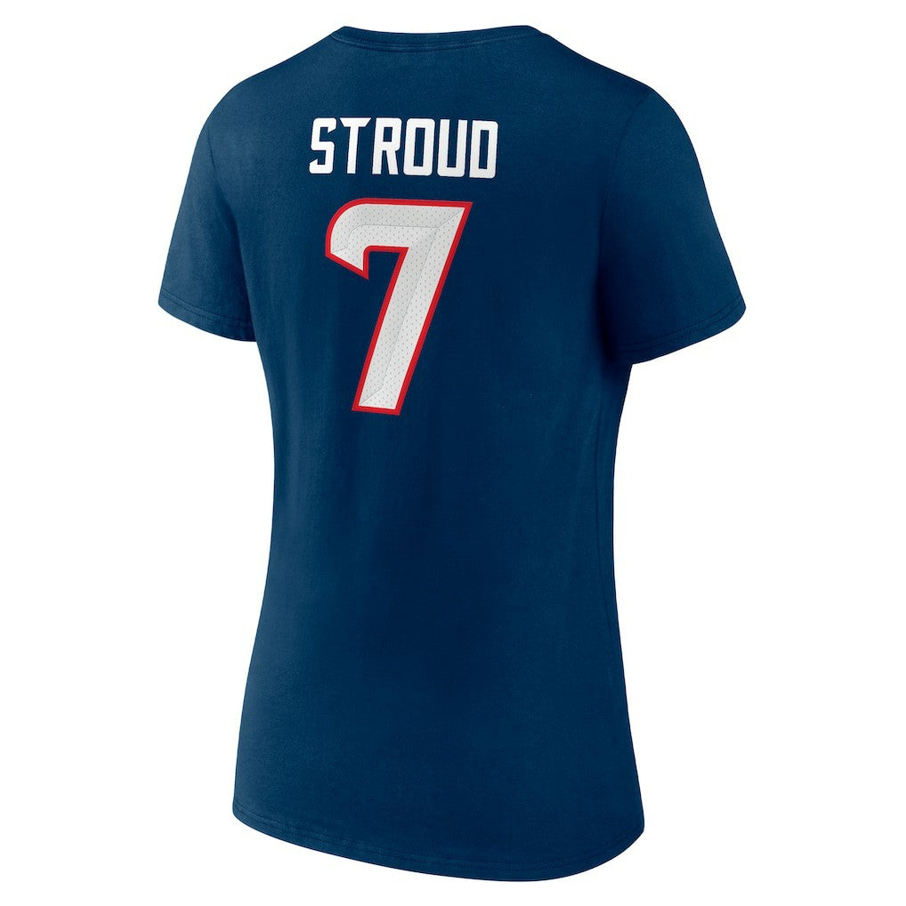 Houston Texans Fanatics C.J. Stroud  Women's Icon Player Name & Number V-Neck T-Shirt