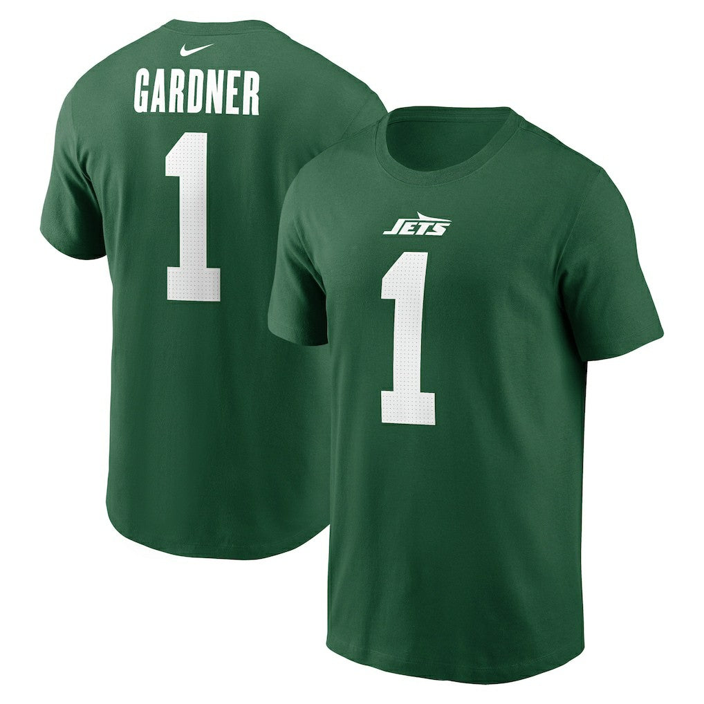 New York Jets Nike Sauce Gardner  Name & Number T-Shirt