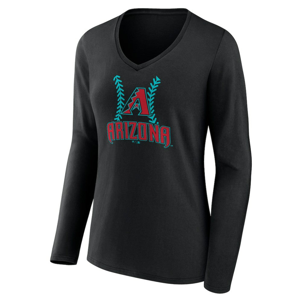 Corbin Carroll Arizona Diamondbacks Women's Name & Number Fastball V-Neck Long Sleeve T-Shirt | MLB Sale