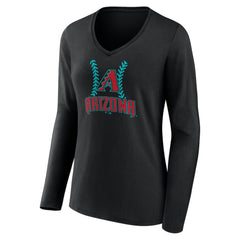 Corbin Carroll Arizona Diamondbacks Women's Name & Number Fastball V-Neck Long Sleeve T-Shirt | MLB Sale