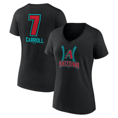 Corbin Carroll Arizona Diamondbacks Women's Name & Number Fastball V-Neck T-Shirt | MLB Outlet