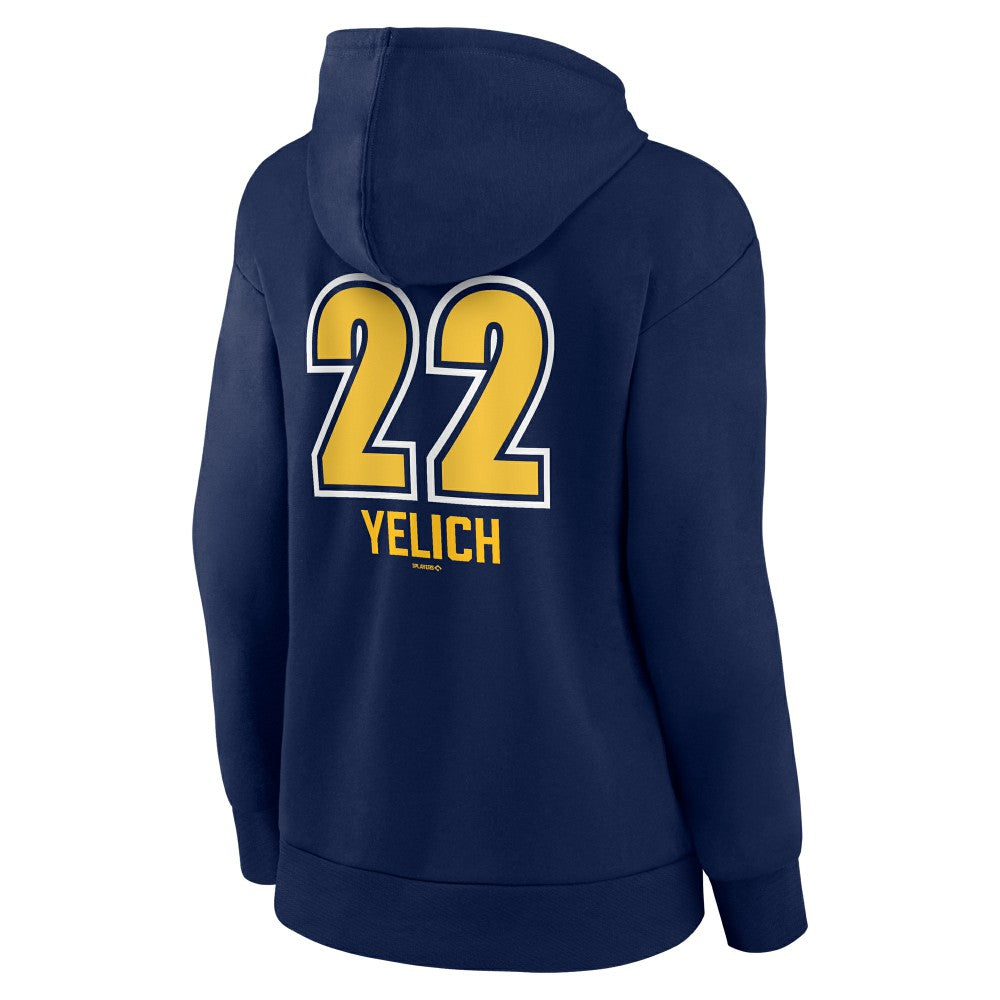 Christian Yelich Milwaukee Brewers Women's Name & Number Fastball Pullover Hoodie | MLB For sale