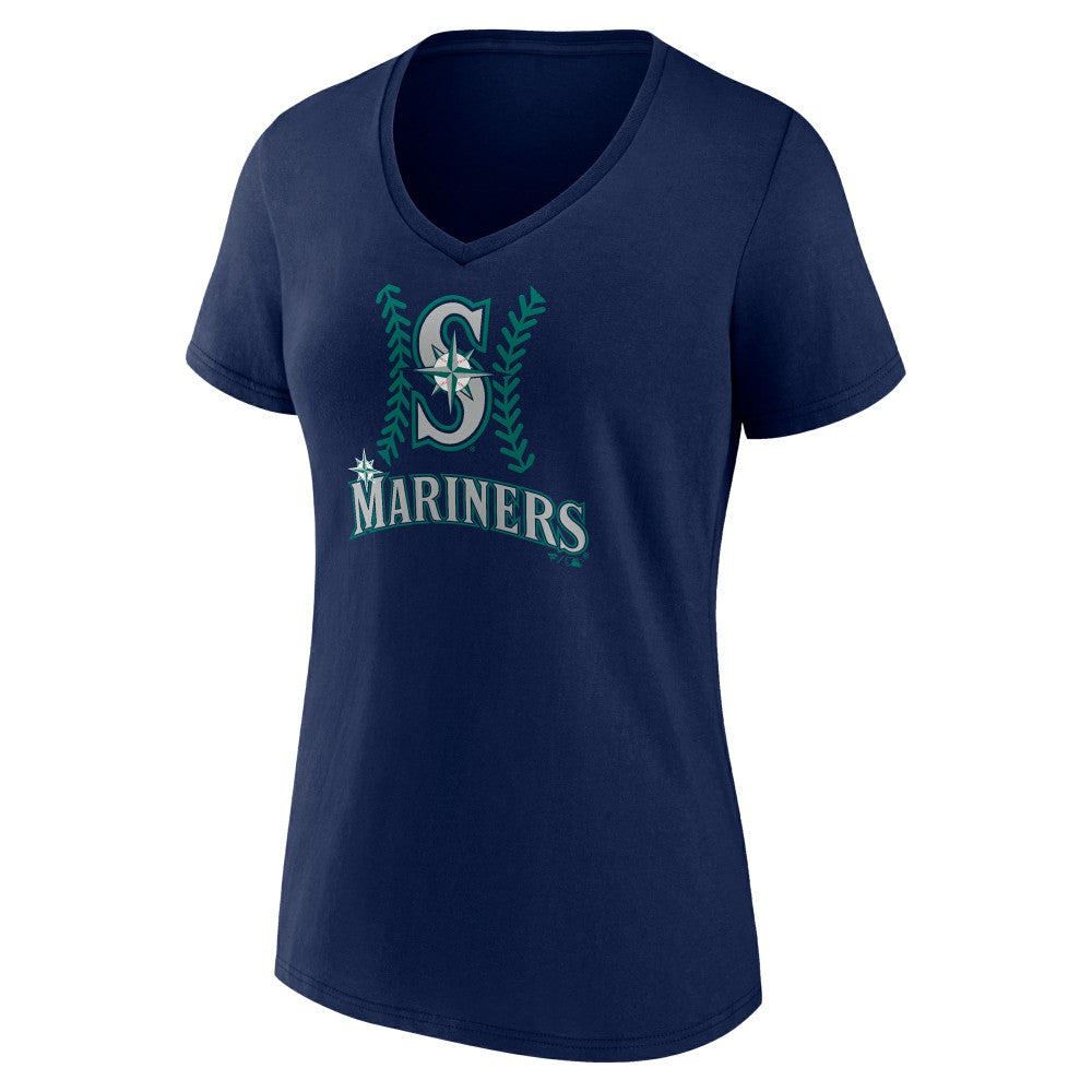 Julio Rodríguez Seattle Mariners Women's Name & Number Fastball V-Neck T-Shirt | MLB New