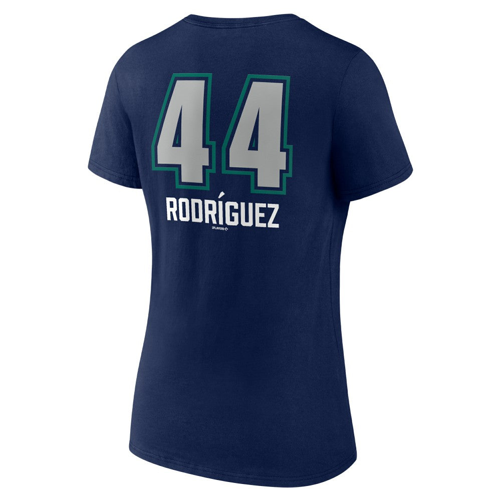 Julio Rodríguez Seattle Mariners Women's Name & Number Fastball V-Neck T-Shirt | MLB New