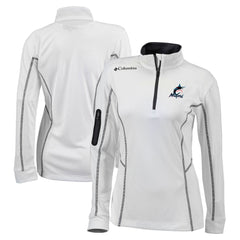 Miami Marlins Columbia Women's Omni-Wick Shotgun Quarter-Zip Pullover Top | MLB New