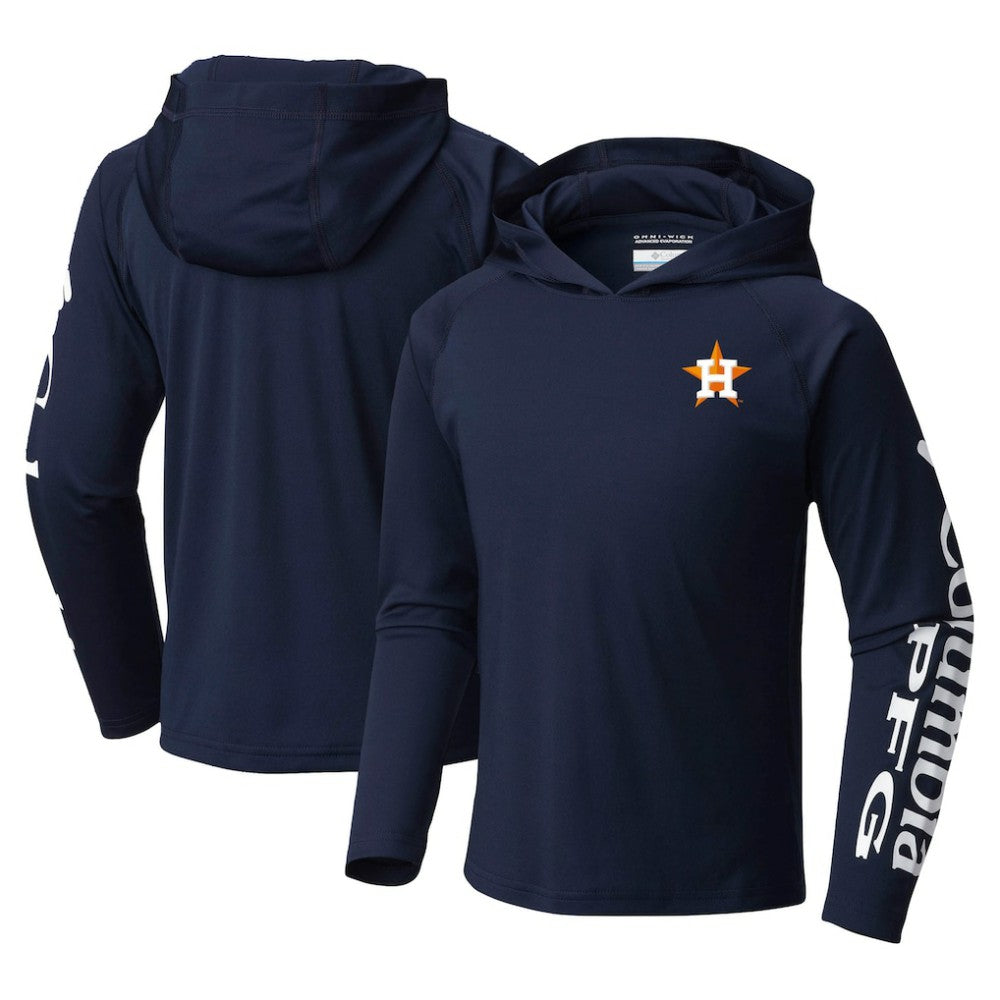 Houston Astros Columbia Youth Terminal Tackle Long Sleeve Hoodie T-Shirt | MLB Shop