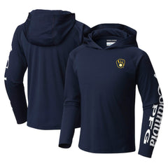 Milwaukee Brewers Columbia Youth Terminal Tackle Long Sleeve Hoodie T-Shirt | MLB Discount