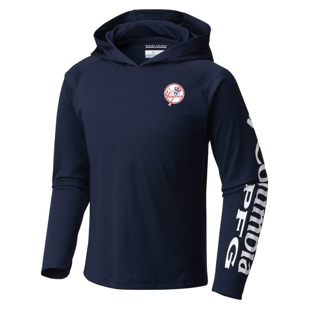 New York Yankees Columbia Youth Terminal Tackle Long Sleeve Hoodie T-Shirt | MLB Outlet
