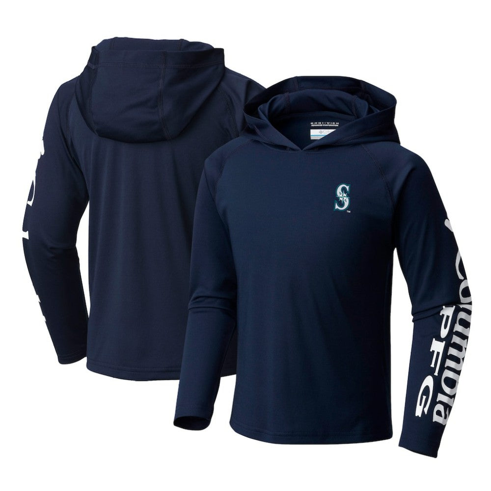 Seattle Mariners Columbia Youth Terminal Tackle Long Sleeve Hoodie T-Shirt | MLB On Sale