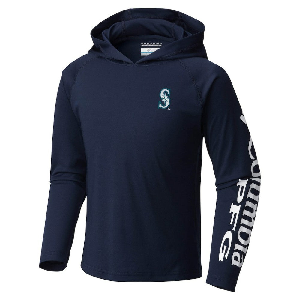 Seattle Mariners Columbia Youth Terminal Tackle Long Sleeve Hoodie T-Shirt | MLB On Sale