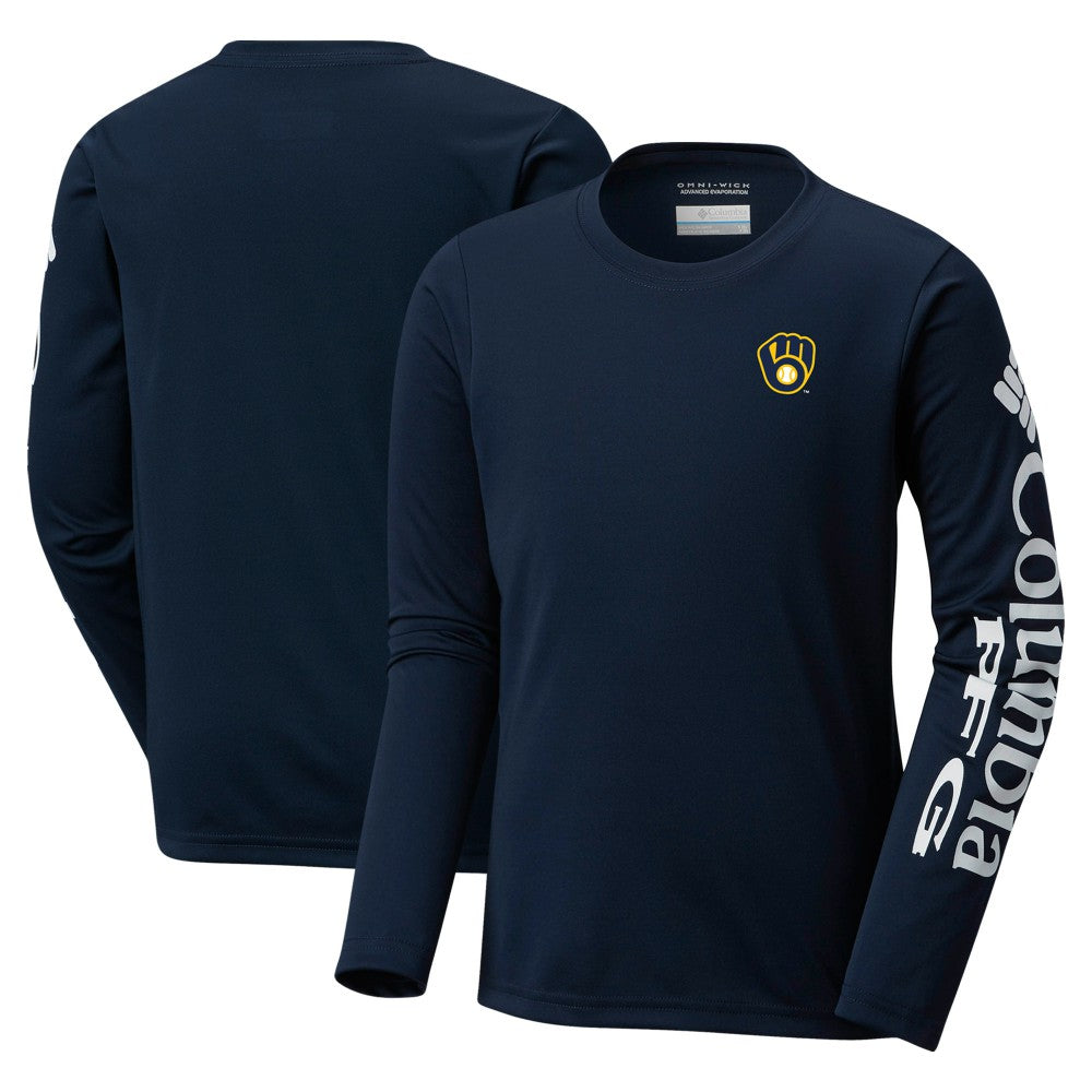 Milwaukee Brewers Columbia Youth Terminal Tackle Long Sleeve T-Shirt | MLB New