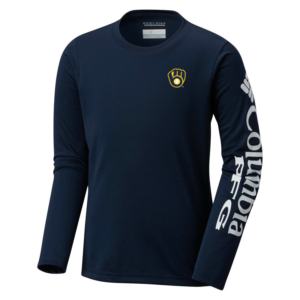 Milwaukee Brewers Columbia Youth Terminal Tackle Long Sleeve T-Shirt | MLB New