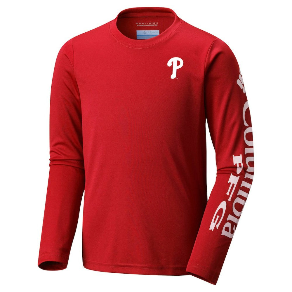 Philadelphia Phillies Columbia Youth Terminal Tackle Long Sleeve T-Shirt | MLB Outlet