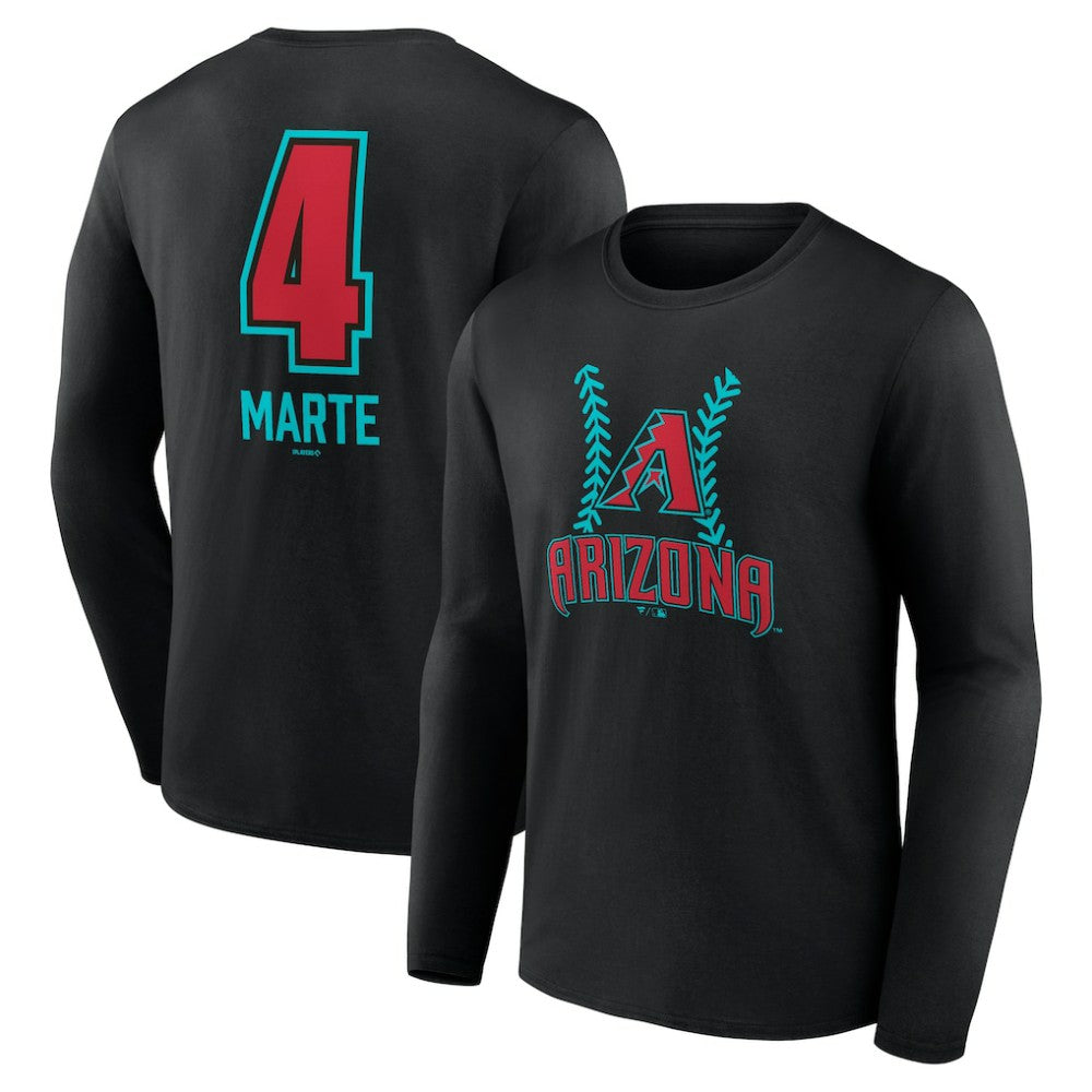 Ketel Marte Arizona Diamondbacks Name & Number Fastball Long Sleeve T-Shirt | MLB Shop