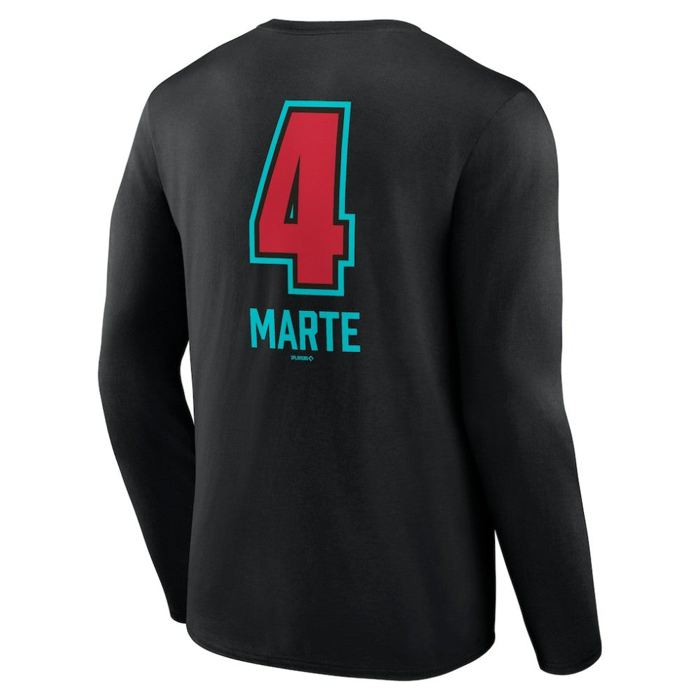 Ketel Marte Arizona Diamondbacks Name & Number Fastball Long Sleeve T-Shirt | MLB Shop