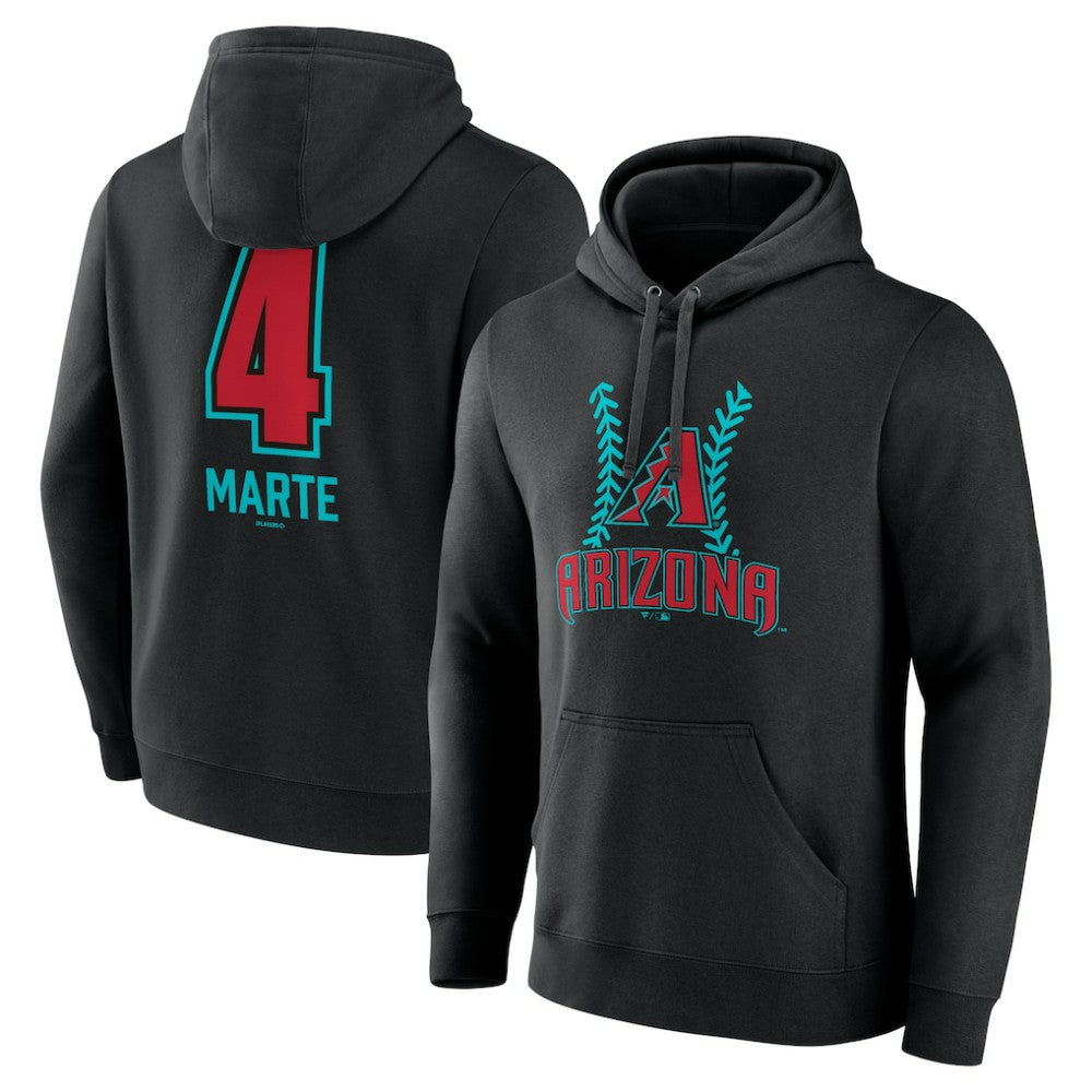 Ketel Marte Arizona Diamondbacks Name & Number Fastball Pullover Hoodie | MLB Sale
