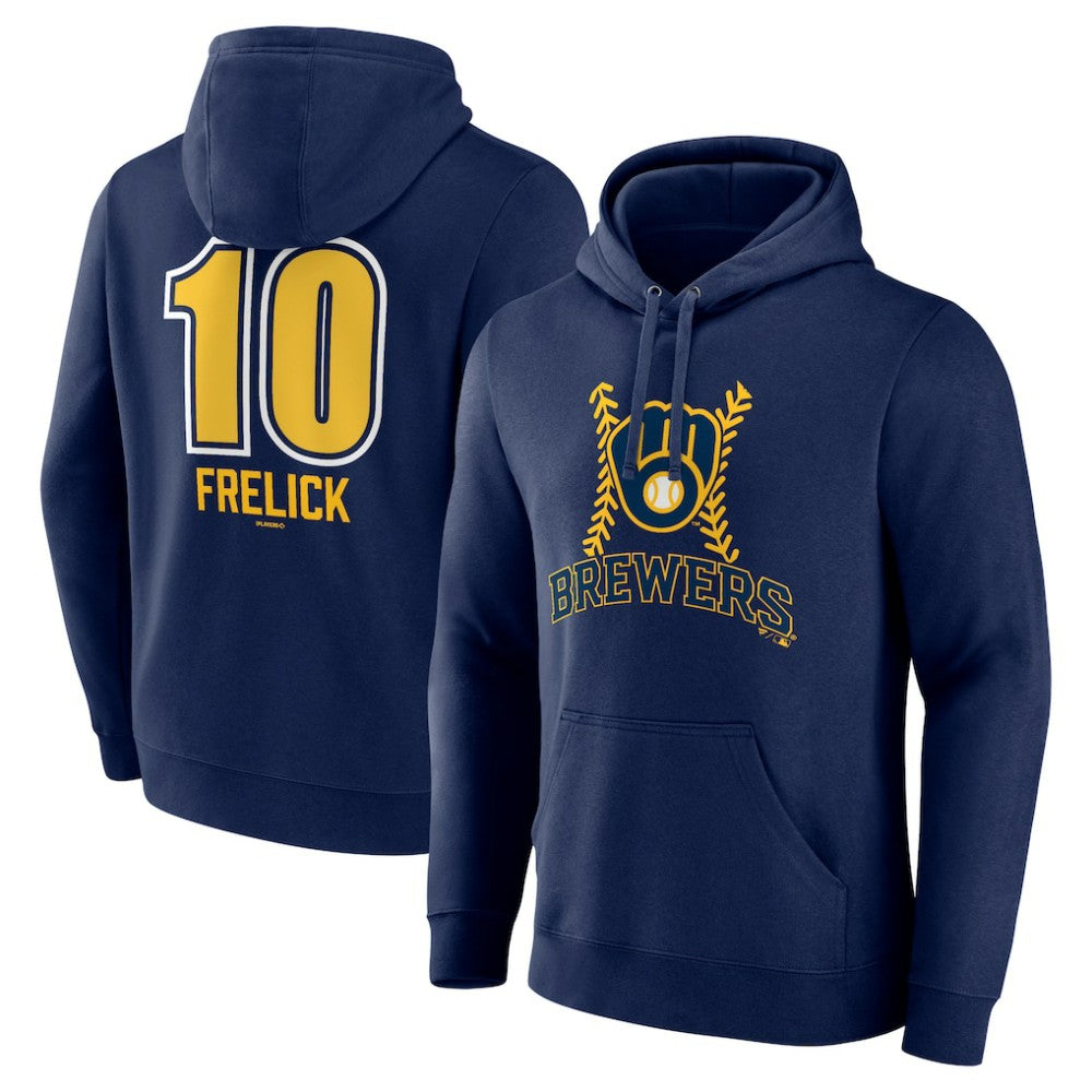 Sal Frelick Milwaukee Brewers Name & Number Fastball Pullover Hoodie | MLB Outlet