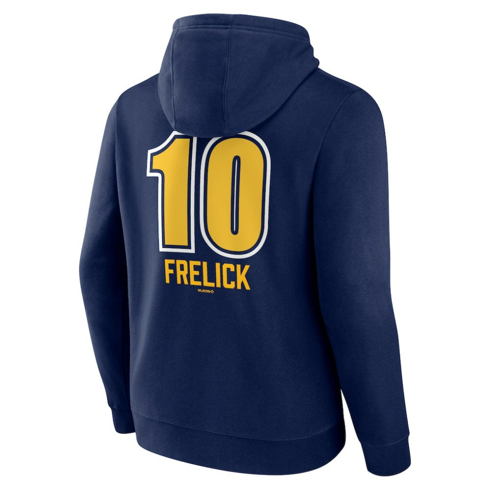Sal Frelick Milwaukee Brewers Name & Number Fastball Pullover Hoodie | MLB Outlet