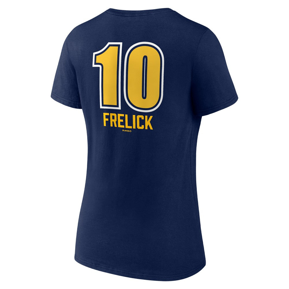 Sal Frelick Milwaukee Brewers Women's Name & Number Fastball V-Neck T-Shirt | MLB Sale