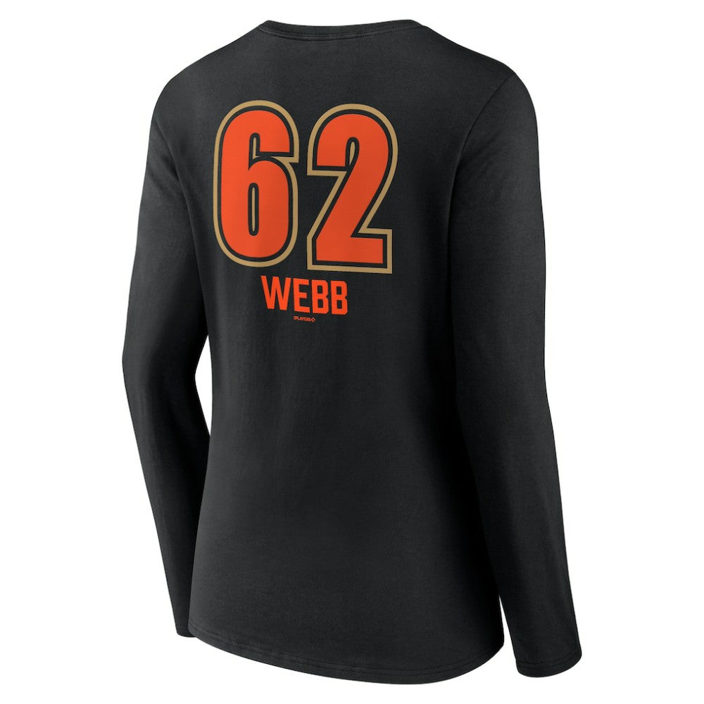 Logan Webb San Francisco Giants Women's Name & Number Fastball V-Neck Long Sleeve T-Shirt | MLB New