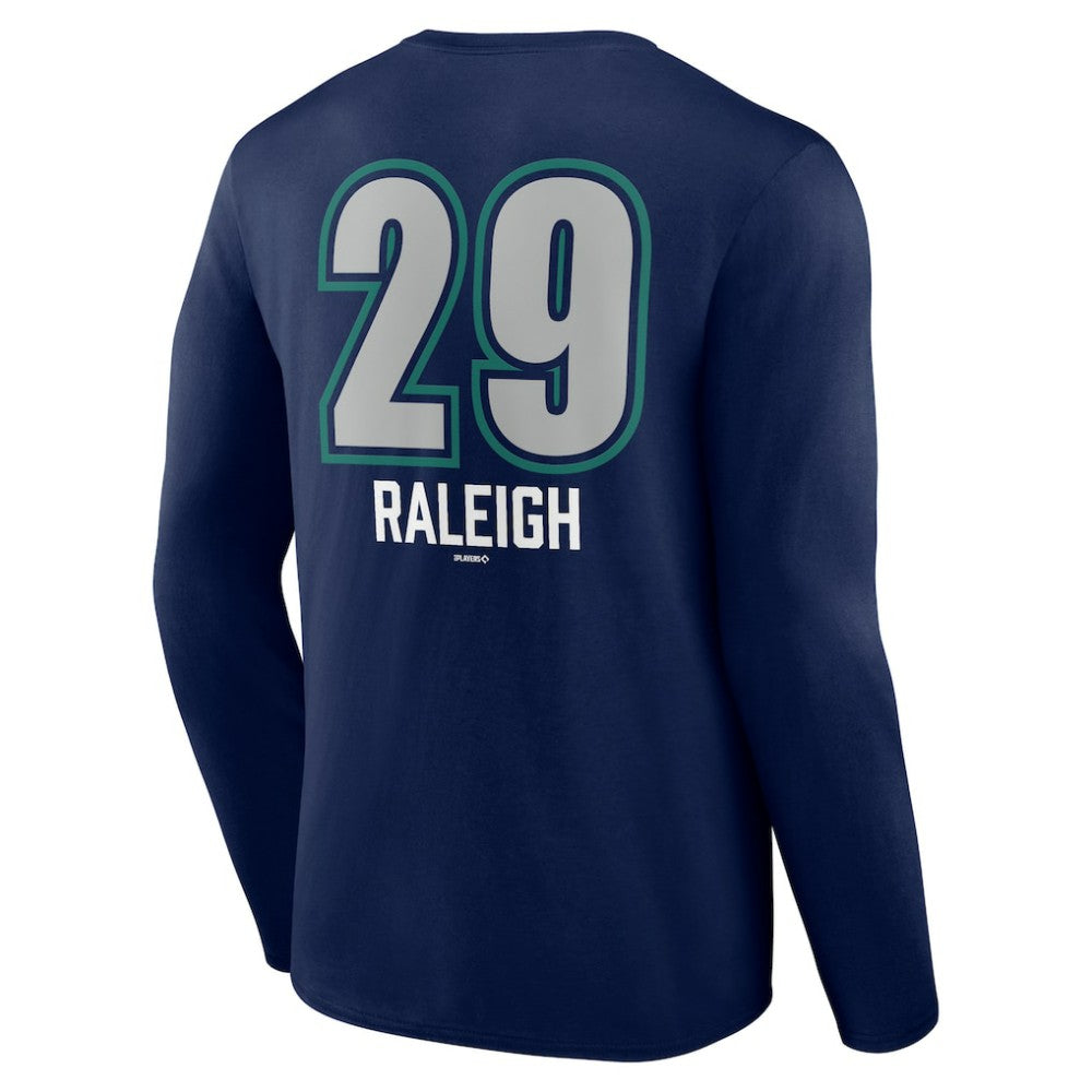 Cal Raleigh Seattle Mariners Name & Number Fastball Long Sleeve T-Shirt | MLB New