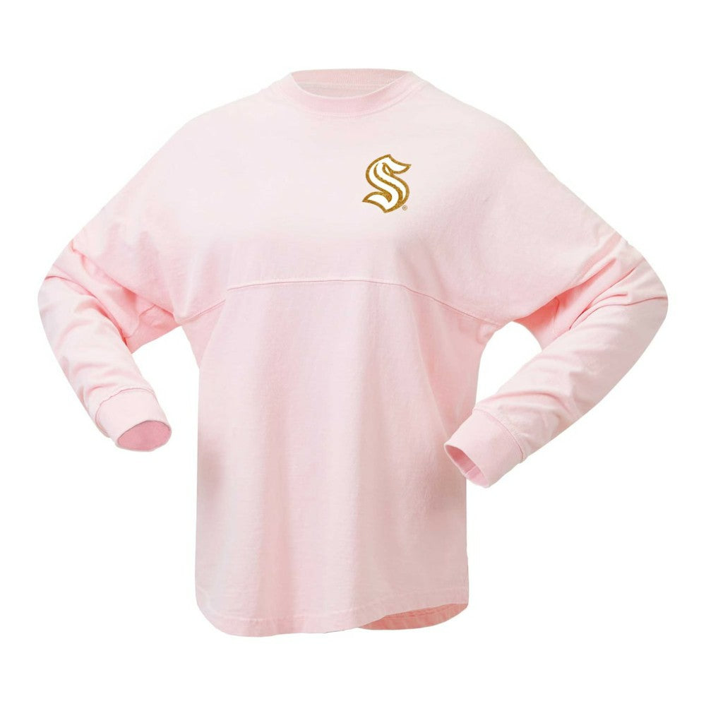 Seattle Kraken Fanatics Women's Spirit Jersey Long Sleeve T-Shirt On Sale