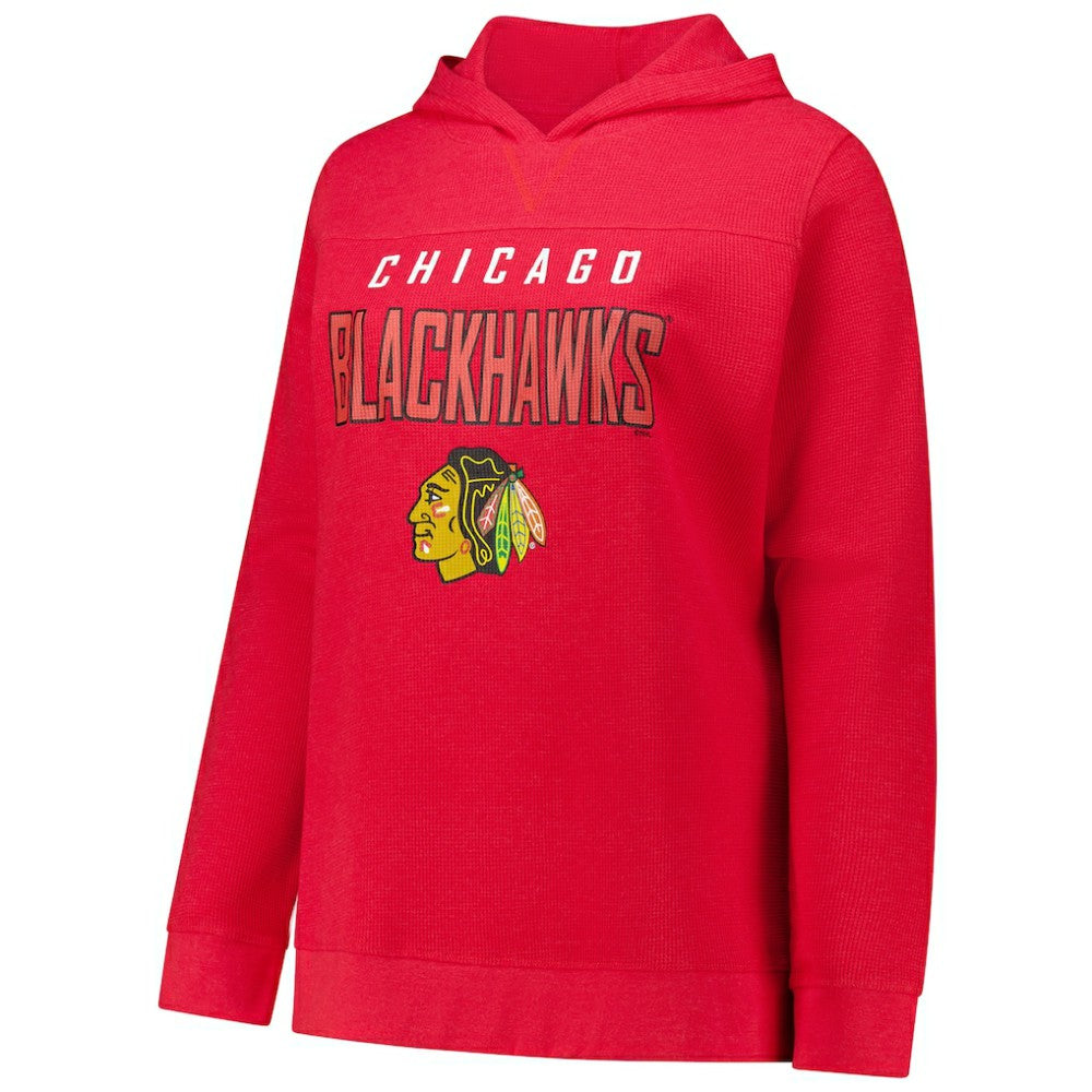 Connor Bedard Chicago Blackhawks Profile Women's Plus Size Name & Number Thermal Pullover Hoodie Outlet