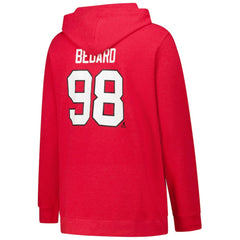 Connor Bedard Chicago Blackhawks Profile Women's Plus Size Name & Number Thermal Pullover Hoodie Outlet