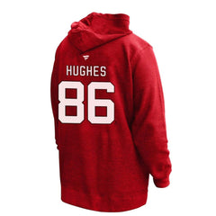 Jack Hughes New Jersey Devils Profile Women's Plus Size Name & Number Thermal Pullover Hoodie On Sale