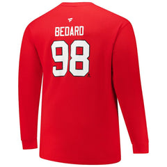 Connor Bedard Chicago Blackhawks Profile Big & Tall Name & Number Thermal Pullover Sweatshirt On Sale