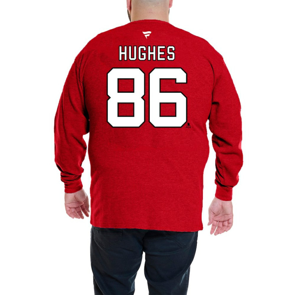 Jack Hughes New Jersey Devils Profile Big & Tall Name & Number Thermal Pullover Sweatshirt On Sale