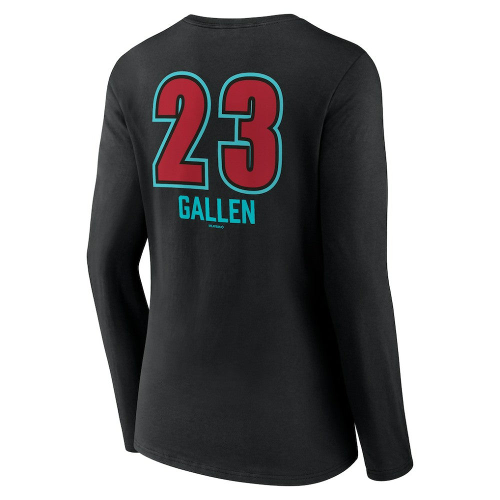 Zac Gallen Arizona Diamondbacks Women's Name & Number Fastball V-Neck Long Sleeve T-Shirt | MLB Outlet